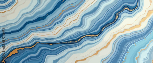 abstract blue and gold marble texture background