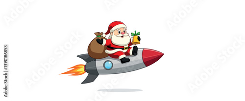 santa claus on a delivering christmas gifts