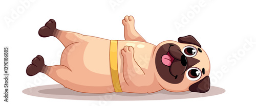 playful pug dog cartoon