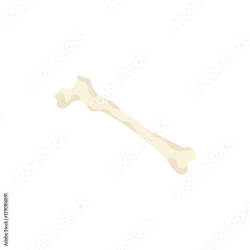 Cartoon fossil bone. Prehistoric animal fossil icon. Vector illustration.