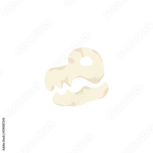 Cartoon fossil bone. Prehistoric animal fossil icon. Vector illustration.