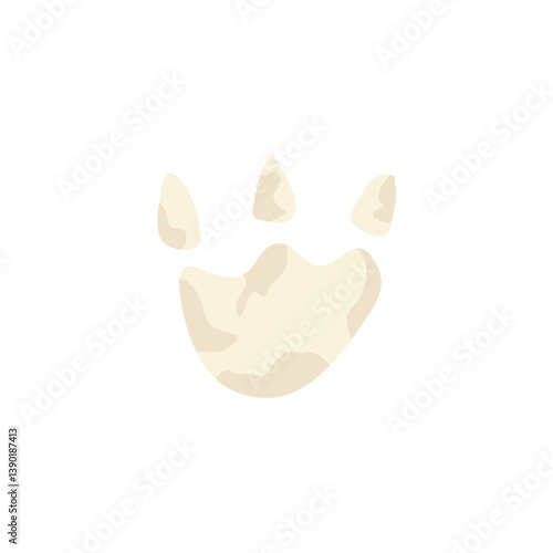 Cartoon fossil bone. Prehistoric animal fossil icon. Vector illustration.