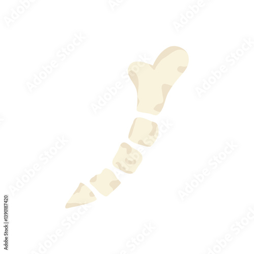 Cartoon fossil bone. Prehistoric animal fossil icon. Vector illustration.