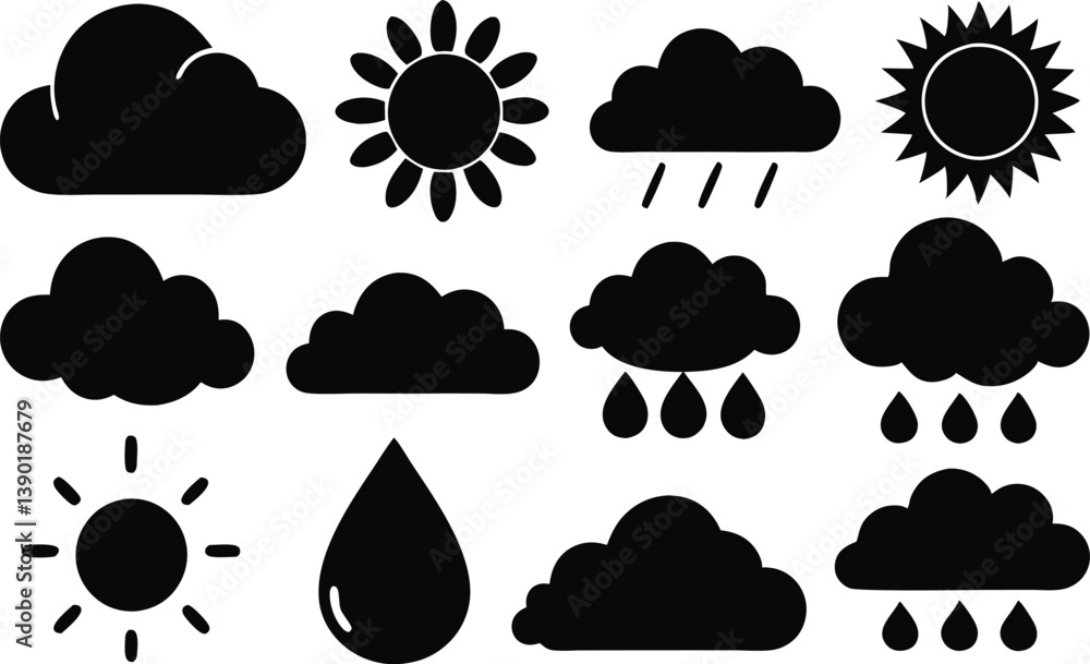 vector illustration of a cloud, weather forecast icon, Parts of the Day Morning,
Afternoon, Noon, Evening ,Night silhouette Icons, rainy,cloudy and sunny silhouette vector symbol on white background. vector illustration of a cloud, weather forecast icon, Parts of the Day Morning,
Afternoon, Noon, Evening ,Night silhouette Icons, rainy,cloudy and sunny silhouette vector symbol on white background.
