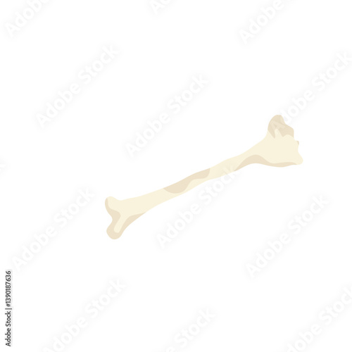 Cartoon fossil bone. Prehistoric animal fossil icon. Vector illustration.
