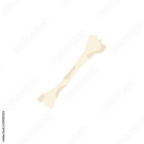 Cartoon fossil bone. Prehistoric animal fossil icon. Vector illustration.