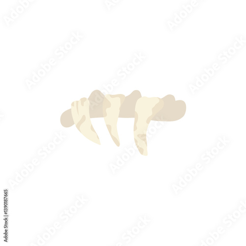 Cartoon fossil bone. Prehistoric animal fossil icon. Vector illustration.