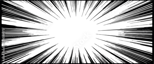 Obraz na płótnie dynamic black and white radiating lines representing speed and energy w salonie