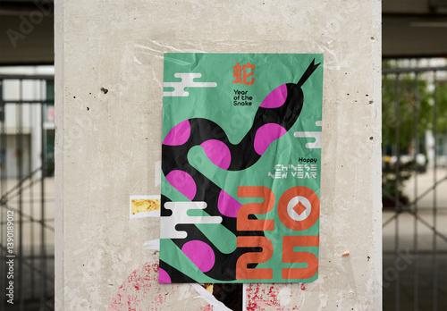 Urban Wall Mockup With Poster in Barcelona Setting
