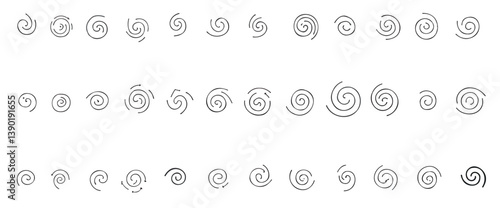 collection of hand-drawn spiral