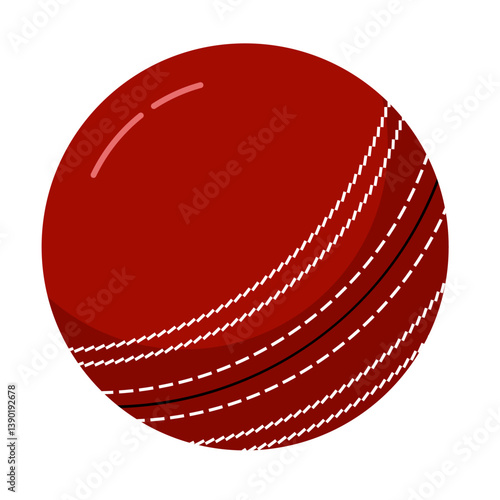 Cricket Ball with Classic Seam Design – Vector Icon