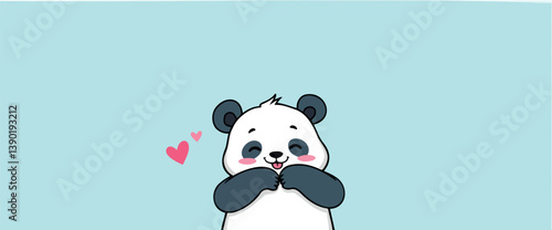 adorable cartoon panda bear with playful expression
