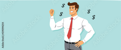 confident businessman celebrating success