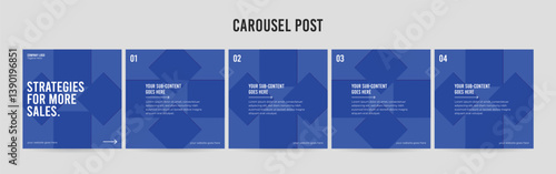 Editable Instagram Carousel Post Layout Set, Social Media Marketing microblog template design, tips & tricks linkedin post template, eps 10.	