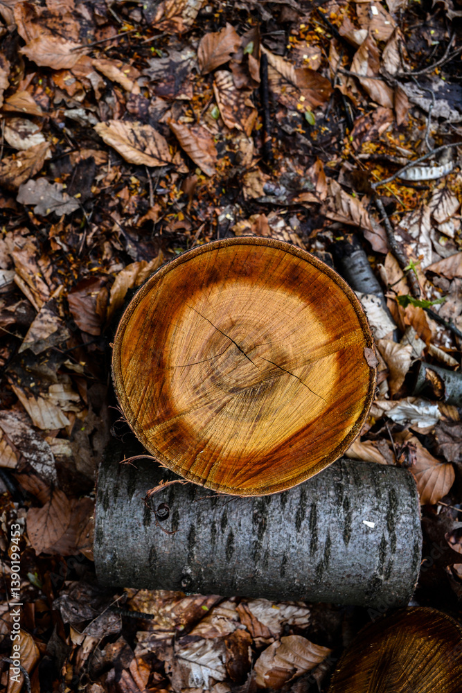 Fototapeta premium cross section of the sweet cherry trunk