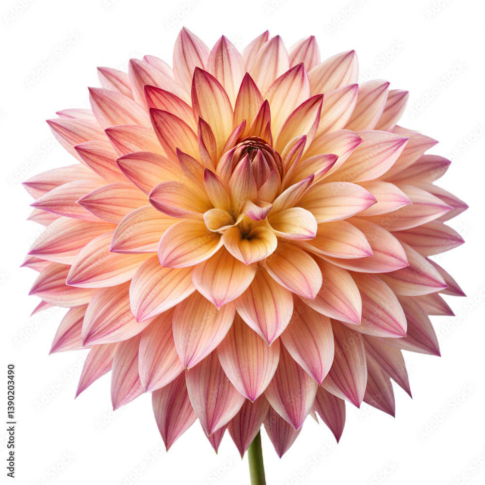 Fototapeta premium A dahlia flower icon with multiple layers of pointed petals