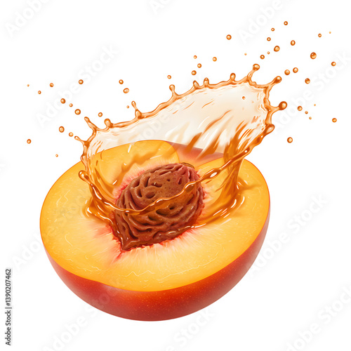 Fresh Peach with Splash Effect1