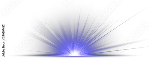 Bright flash explodes with glowing rays on transparent background. Magical sparkles drift gently in radiant light burst. Starburst shines intensely, forming vivid white core flare. Solar flare 