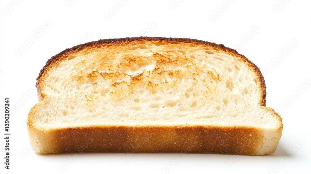 Delicious Toasted Bread Slice on White Background Delicious Toasted Bread Slice on White Background