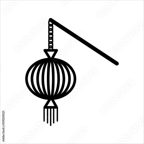Oriental paper lantern line icon. linear style sign for mobile concept and web design. Japanese lantern outline vector icon. Symbol, logo illustration. Vector graphics