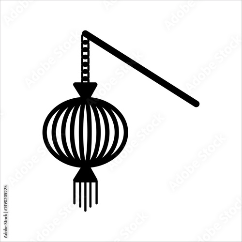 Oriental paper lantern line icon. linear style sign for mobile concept and web design. Japanese lantern outline vector icon. Symbol, logo illustration. Vector graphics