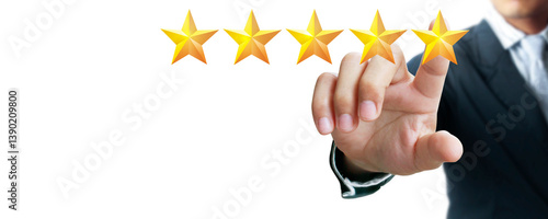 Businessman evaluating customer feedback office environment digital content professional perspective customer satisfaction