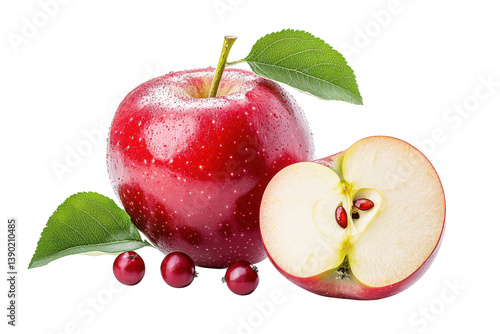 A Large Red Apple Accompanied by Two Smaller Twists
