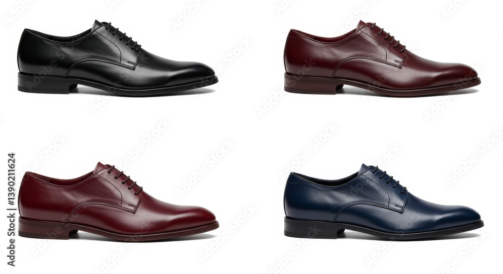Elegant collection of classic oxford shoes against a minimalist white backdrop Elegant collection of classic oxford shoes against a minimalist white backdrop