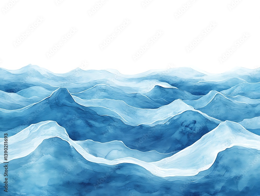 Obraz premium Abstract Blue Mountain Range (1)