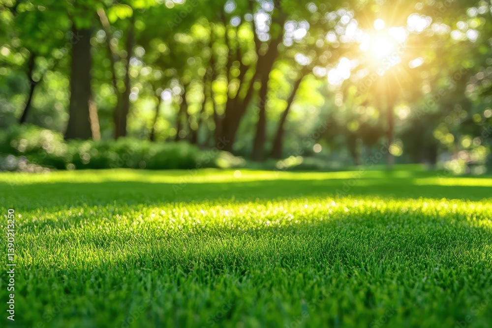 Abstract Environment. Beautiful Greenery Evergreen Nature Park with Sunlight Blurry Background Abstract Environment. Beautiful Greenery Evergreen Nature Park with Sunlight Blurry Background