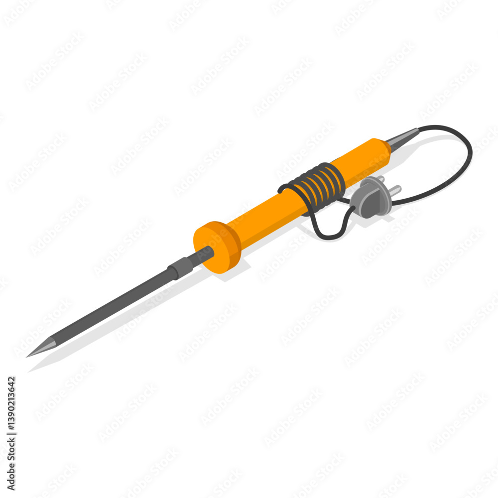 3D Isometric Flat Vector Icon of Welding Tool, Soldering Iron. Item 1 3D Isometric Flat Vector Icon of Welding Tool, Soldering Iron. Item 1