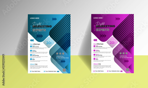 Modern business flyer template, abstract business flyer and creative design, editable vector template design, flyer template layout design