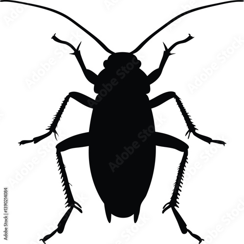 Cockroach silhouette vector, Cockroach black clip art
