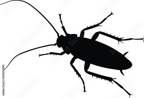 Cockroach silhouette vector, Cockroach black clip art