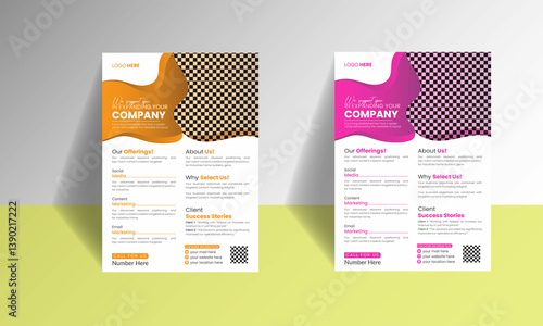 Modern business flyer template, abstract business flyer and creative design, editable vector template design, flyer template layout design