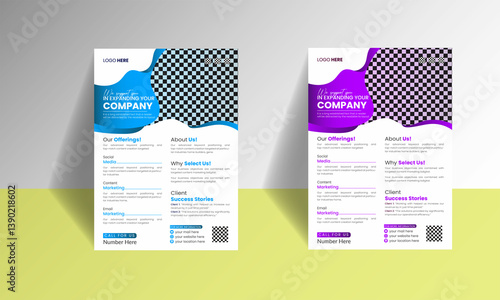 Modern business flyer template, abstract business flyer and creative design, editable vector template design, flyer template layout design