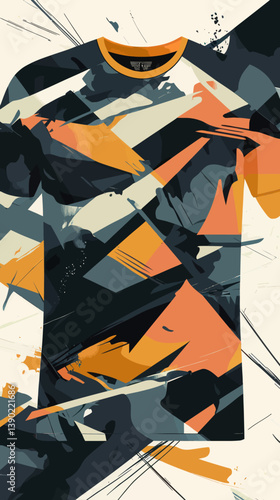 Modern Camouflage Soccer Jersey Vector Design with Abstract Texture for Sportwear