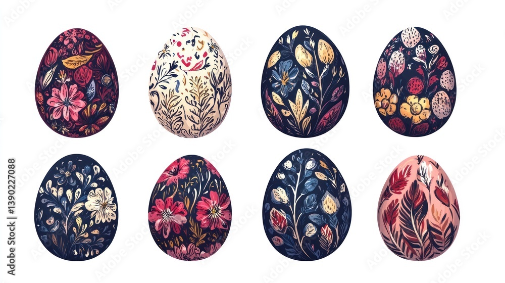 Fototapeta premium Floral Easter Eggs