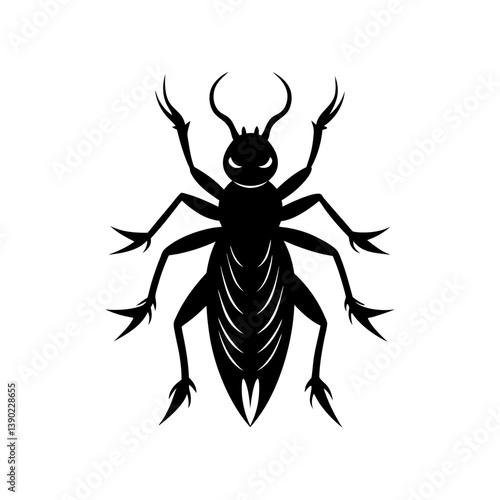 Creepy insect illustration silhouette
