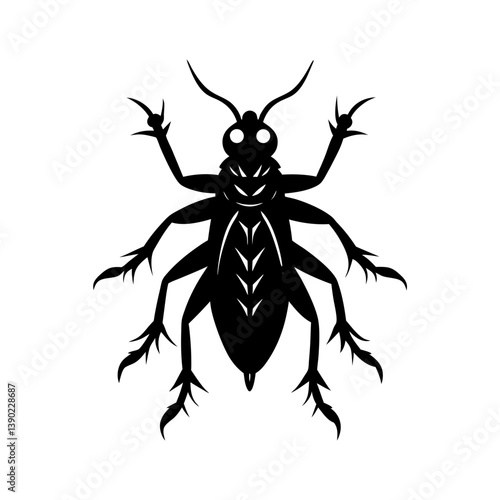Creepy insect illustration silhouette