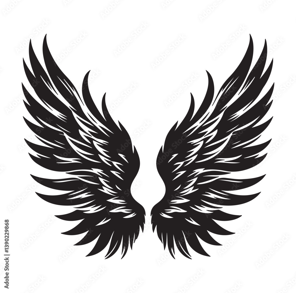Obraz premium Wings icons silhouette vector for your design on white background