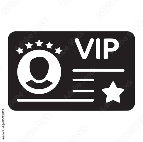 Minimal Vip profile verification ID card icon outlined vector collection.