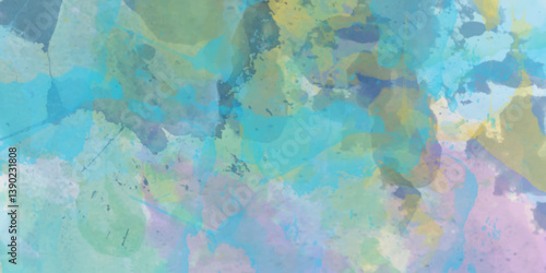 Abstract translucent multicolored watercolor background. Watercolor background. 3D illustration, 3D rendering. Colorful gradient ink colors wet effect hand drawn canvas background .
