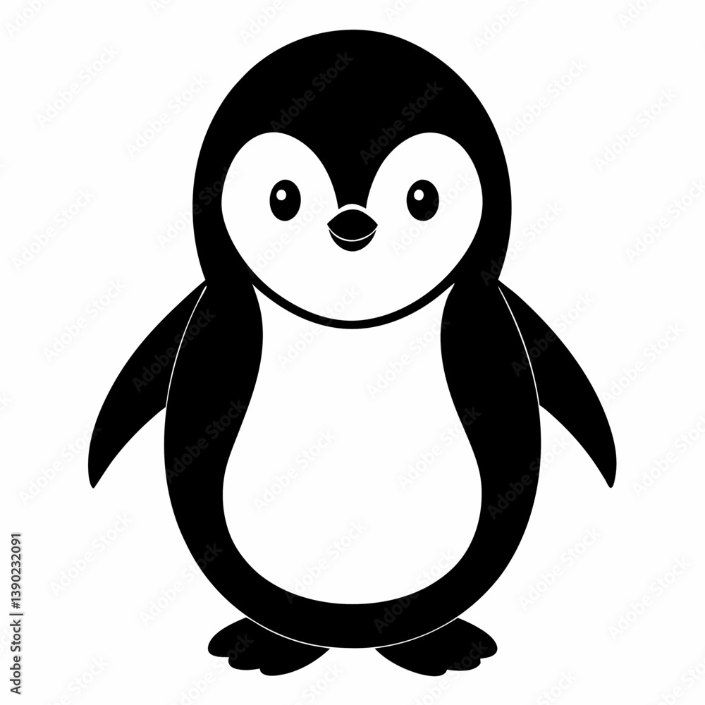 Fototapeta premium silhouette of a cute penguin