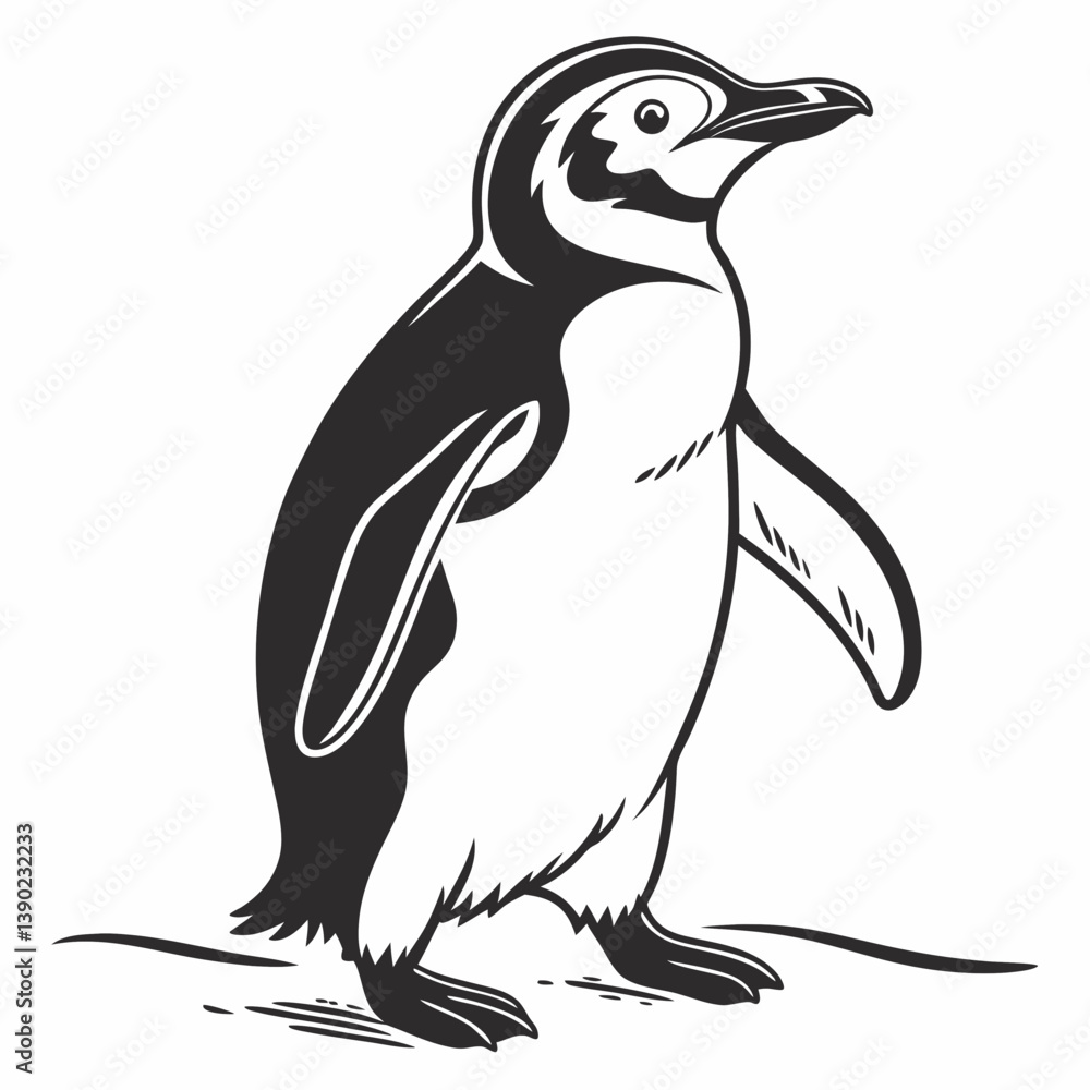 Fototapeta premium silhouette of a cute penguin