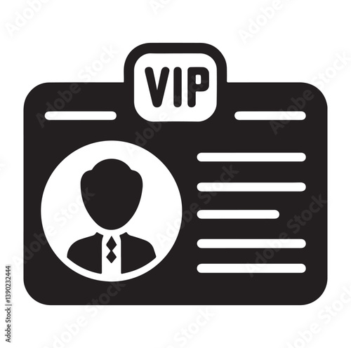 Minimal Vip profile verification ID card icon outlined vector collection.