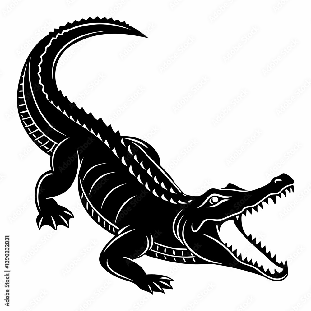 Fototapeta premium silhouette of an alligator