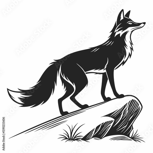 silhouette of a sleek fox