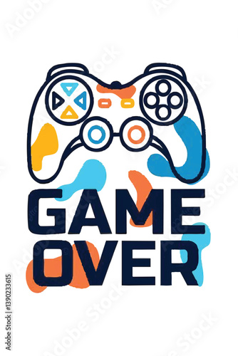 vector illustration of a game over latter 