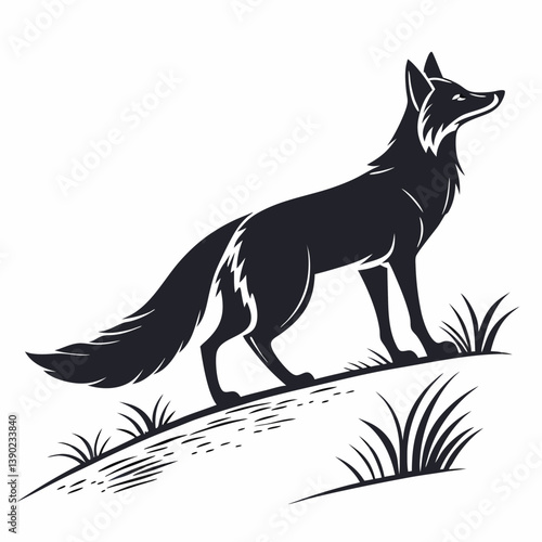silhouette of a sleek fox